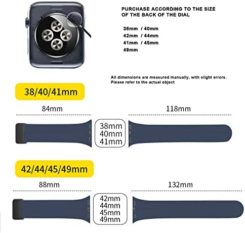 Kompatibilan sa Apple Watch Band 49mm 45mm 44mm 42mm 41mm 40mm 38mm, meka silikonske magnetne kopče Sport