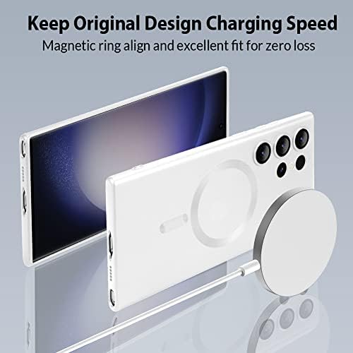 Goarshy magnetni dizajniran za Samsung Galaxy S23 Ultra CASE White [kompatibilan sa magsafe] tvrdi stražnji