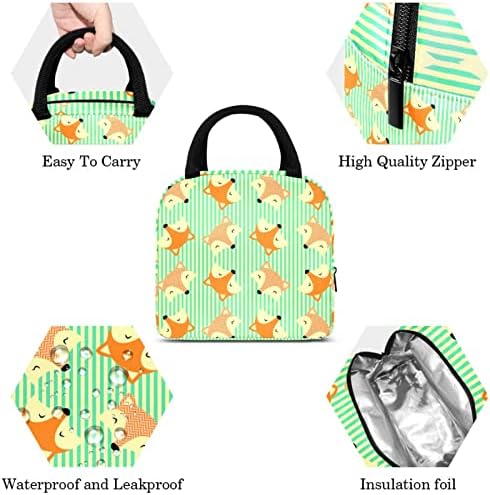 Fox Head Pattern Paint torba za ručak izolovana kutija za ručak torba za piknik na otvorenom Školska putna