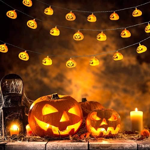 Gizzhxv ukrasi za Halloween, Svjetla za noći za Noć vještica, LED svjetla bundeve, svjetla za odmor za vanjski
