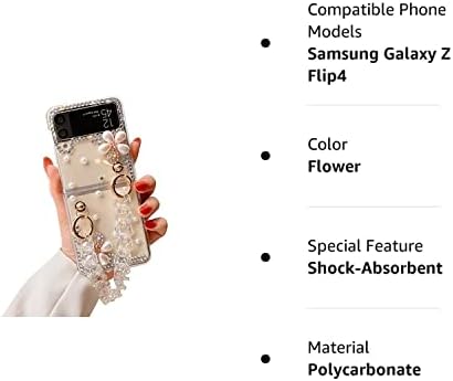 Shinyzone Sparkle Case za Samsung Galaxy Z Flip4 2022 sa lancem,žene djevojke slatka Bling Glitter Case