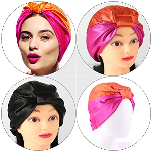 Heaceofty ​​Ženske kape dame kape kape za kupanje svile dvostruki sloj kapu za kupanje dva tonska muslimanska