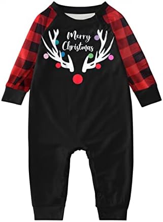 Porodične pajamas pantalone Početna Poklapanje božićne pidžame Set odraslih Plaid slatka abeceda Pajamas
