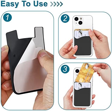 Shanshui držač kartice za futrolu telefona, 6 paket telefonskog držača kartice za stražnju stranu telefona