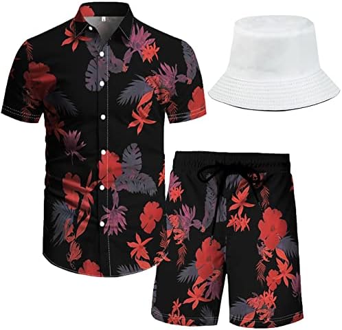 Outfit za plažu RPovig Odgovarajuće majice kratke hlače Muška havajska festivala cvjetna odjeća 2 komada