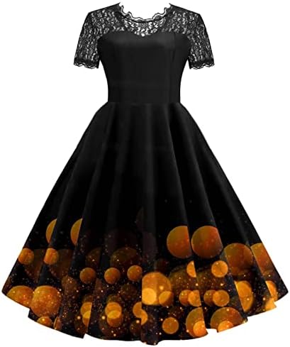 NOKMOPO Plus Size formalne & nbsp;haljine za žene Ženska Moda print haljina čipkasti Patchwork Vintage haljina