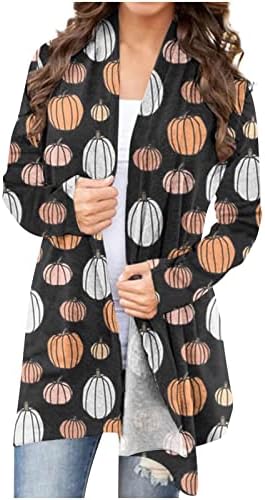 Ženska slatka Halloween Cardigans tanka kašmir otvoreni prednji kardigan s dugim rukavima Kawaii grafički
