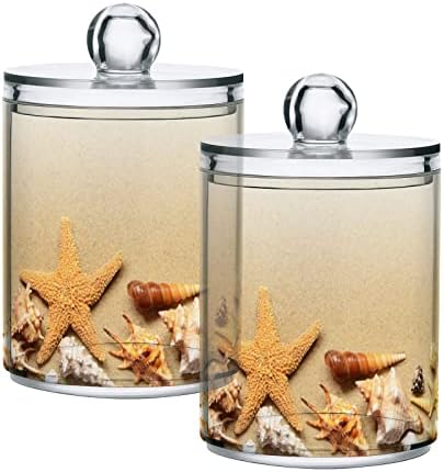 Summer Beach Starfish Seashell 2 Pamuk pamuk Swab Holder Organizer Dispenzer plastični pamučni kuglični