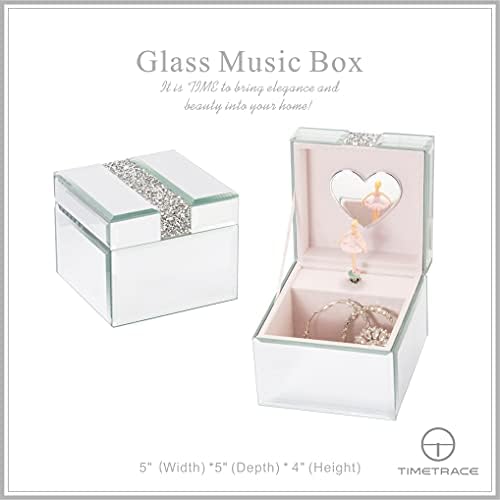 Srebrna dijamantna ogledala muzička kutija za nakit balerina kutija za nakit za djevojčice mala staklena