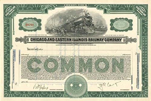 Chicago and Eastern Illinois Railway Co. - Djelomično Izdata Potvrda O Zalihama