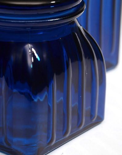 Cypress Home tamnoplavi stakleni kanister | Set od 3 tegle | kontejneri za žitarice i hranu | dekorativni