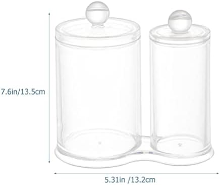 Cabilock pamučni držač dualnog pamučnog obloga kutija za odlaganje jar plastične okrugle šminke od pamuka