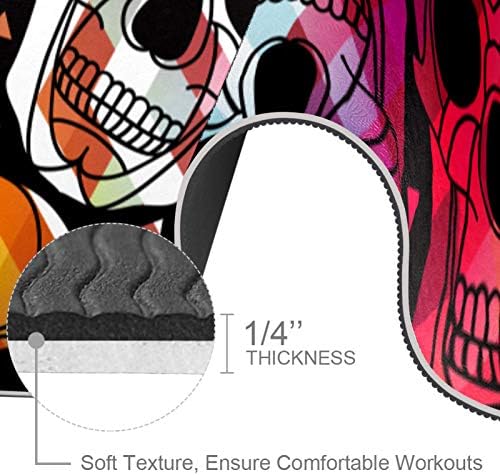 Siebzeh gotic Punk Skull Head Premium Thick Yoga Mat Eco Friendly Rubber Health & amp; fitnes non Slip Mat