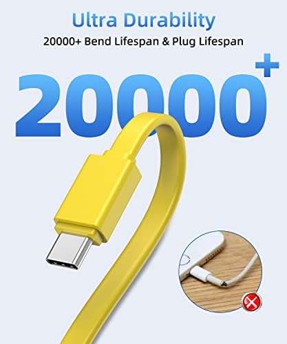 CHAFON kabl za više punjenja kratki, 2pack 6 u 1 višestruki USB Adapter za brzo punjenje Tip C konektori
