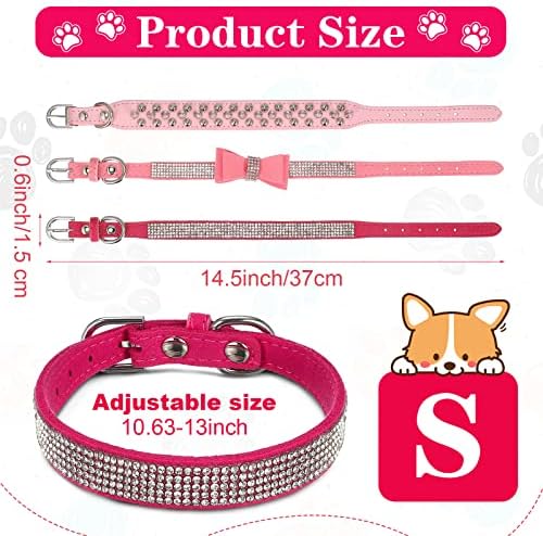 4 kom ružičasta ogrlica za pse sa šiljcima ogrlica za pse Pearls ogrlica za pse ogrlica sa mašnom od vještačkog