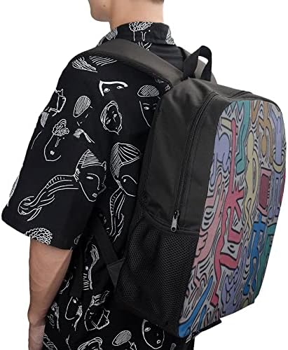 Keith - har-Ing Painting ruksak 3 Komad Set Školska torba Pen torba za ručak torba Bookbag Set-sa torbom