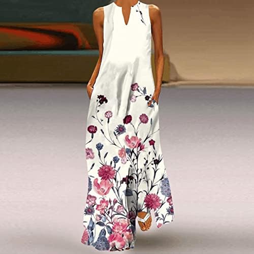 Plus veličina maxi haljina za žensko ljeto casual cvjetne tiskane boemske špagete remen cvjetne duge maxi