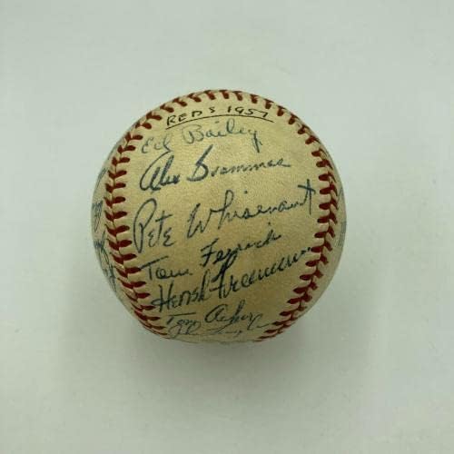 FINEST 1957 Cincinnati Reds tim potpisao je bejzbol JSA Coa Frank Robinson - autogramirani bejzbol