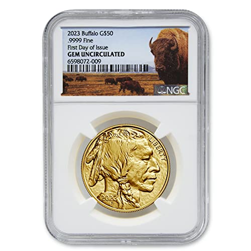 2023 1 oz Gold Bufonalo Bullion Coin Gem Nepricrtiulirani 24k 50 USD Gemunc NGC