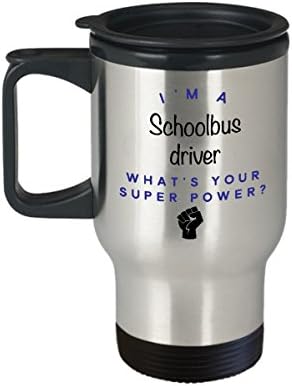 Putna krigla vozača školskogbusa, ja sam vozač školskogbusa koji je super moć? Funny karijerske krigle kafe,