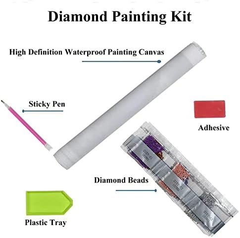 Miradkoo cvijeće Dijamantno slikanje po broju komplet za odrasle - Citat Diamond Art Kits Puni bušilice