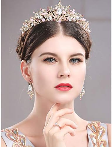 Gangel Gold barokne krune Vintage princeza tijare sa Crystal Queen Crown Hair Accessories za mladenke i