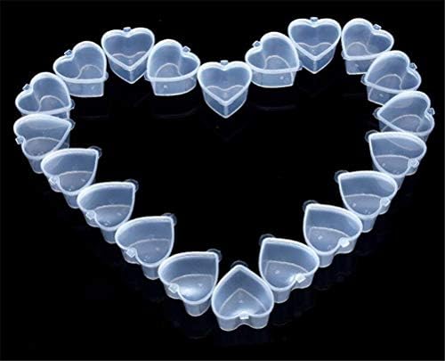 Wionc 45ml plastična kutija za skladištenje u obliku srca sa poklopcem prozirni Organizator posude za nakit