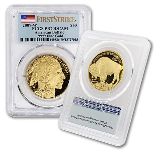 2007 W 1 oz Američki dokaz Gold Buffalo Coin PR-70 Deep Cameo 24K 50 KMGS PR70DCAM