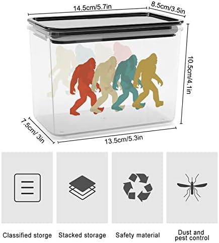 Bigfoot Silhouette Retro Pop Art kontejneri za skladištenje prozirna plastična kutija sa poklopcima kante