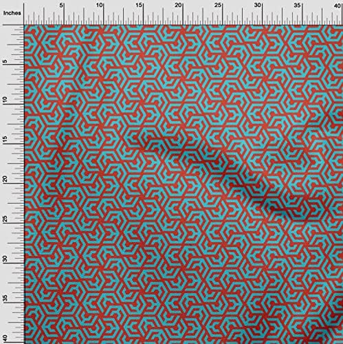oneOone Georgette viskoza nebesko plava tkanina geometrijski šivaći materijal Print Fabric by the Yard 42