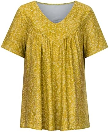 Ljetna jesenska cvjetna košulja s grafičkim printom ženski kratki rukav 2023 V vrat Oversized Top Tee za