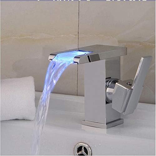 Kupatilo slap slap LED bazinski slavina kromira mješalica za mjere od mesinga Dodirnite temperaturu Kontrolirana