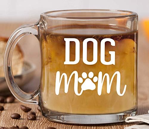 Šolja za kafu mama za psa - najbolja šolja za mamu za psa ikada-šolja za kafu od prozirnog stakla 13oz-smiješni