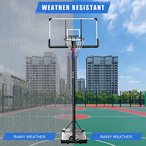 Prijenosni košarkaški Obruč, 7.5 ft - 10ft postolje za košarkaški Obruč podesivo po visini, tabla i točkovi