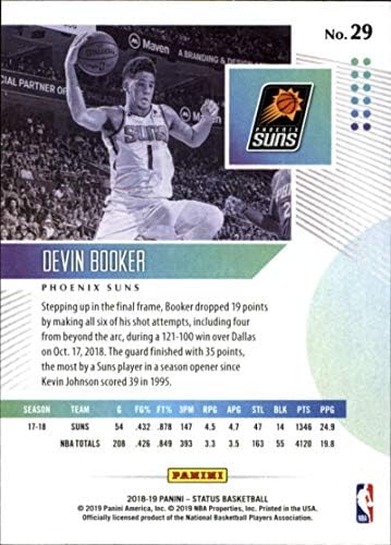 2018-19 Panini Status 29 Devin Booker Phoenix Suns NBA košarkaška trgovačka kartica