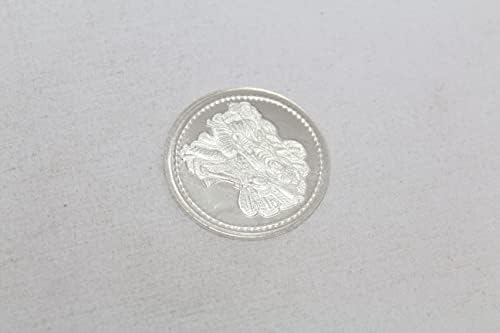 Rajasthan Gems Silver Fine 999 Coin 10 gram Bože Bog Vishnu Narayan Laxmi Shesh Naag A446.