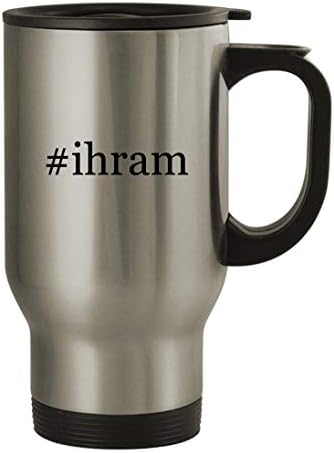 Knick Klack Pokloni ihram - 14oz hashtag od nehrđajućeg čelika Putnička kafa, srebro