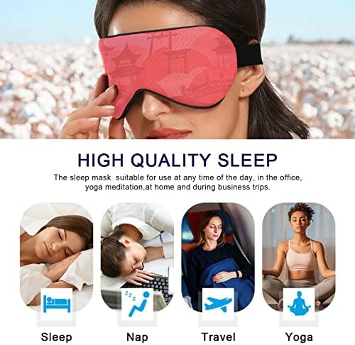 Unisex sneo maska ​​za spavanje Japan-Cherry-Temple-ružičasta noćna maska ​​za spavanje Udobne omota za