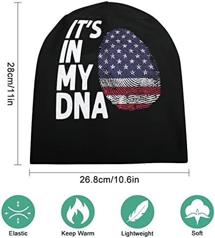 To je u mojoj DNK Američkoj zastavi Unisex Beanie Cap Mekana topla lubanja pulover pulover za spavanje