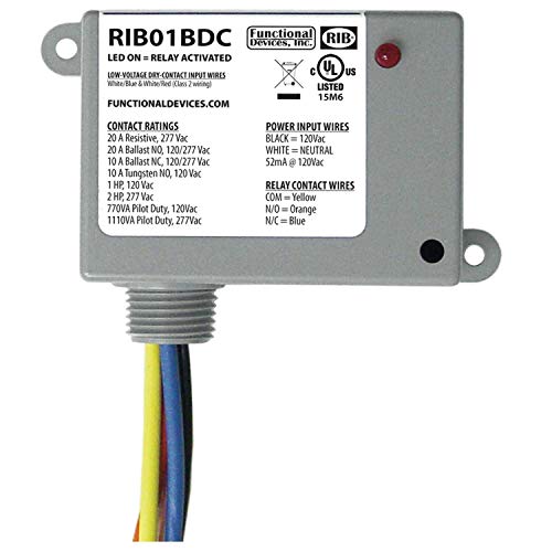 Funkcionalni uređaji RIB01BDC relej za suhi kontakt, 20 Amp SPDT, ulaz za suhi kontakt klase 2, ulaz snage
