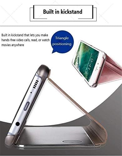 GYHOYA kompatibilan sa futrolom Samsung Galaxy S23 sa postoljem Flip koža Clear View ogledalo za šminkanje