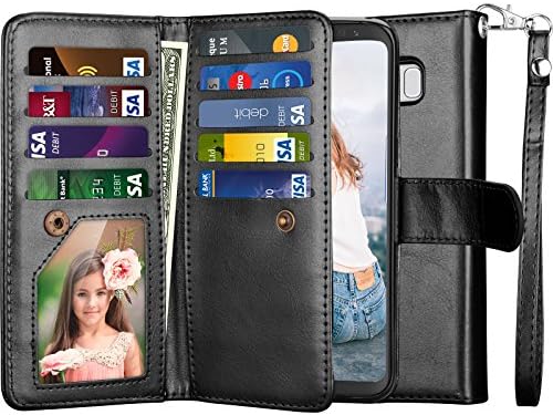 NJJEX za Galaxy S8+ slučaj, za Galaxy S8 Plus novčanik slučaj, PU Koža [9 slotova za kartice] držač kartice