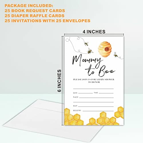 Nyctug akvarelni kotlor za bebe, set od 25 mama do pčelinjih pozivnica sa kovertama, karte za brisanje pelena