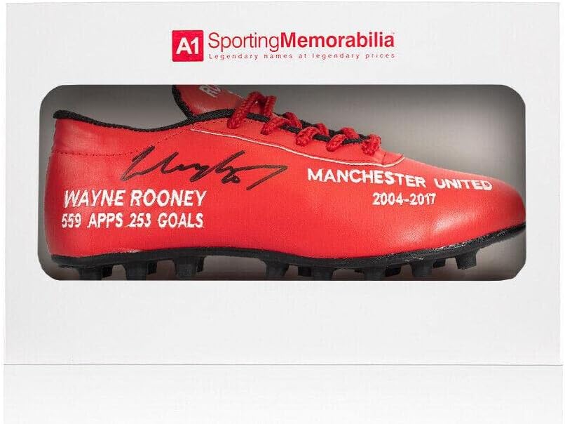 Wayne Rooney potpisao je nogometnu čizmu - Statistika - poklon kutija Autograph Cleat - autogramirani nogometni