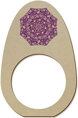 Azeeda 5 x 'cvjetni krovni uzorak' drveni prstenovi / držači / držači salveta