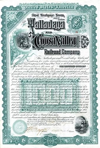 Talladega and Coosa Valley Railroad Co. - $1,000-obveznica