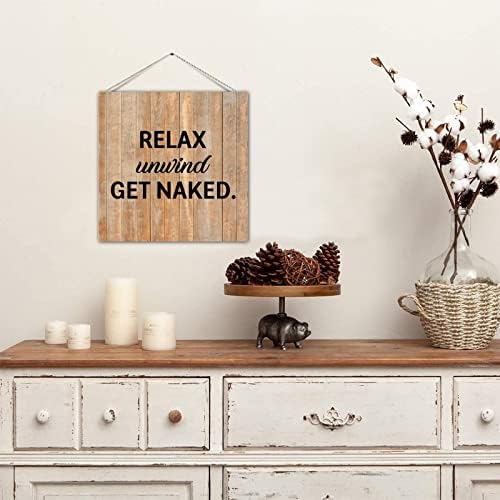 Inspirativna seoska kuća za kupaonicu Plaque Relax odmotaj Nadred Wood Obiteljski znak Vješalica za vješaljke