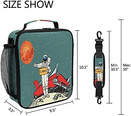 ZOEO Boys Astronaut kutija za ručak svemirski brod Mars Prep Kids Girl Cooler izolovana torba za ručak Tote