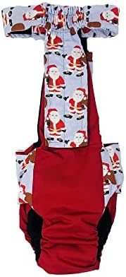 Barkertime Santa Claus na crvenoj vodootpornoj Premium peleni za pse otpornoj na bijeg, XL, bez rupe za