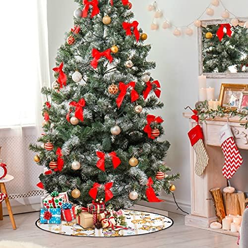 Visesunny Corgi Dog Christmas Tree Mat za odmor Dekoracije za odmor Seoska kuća Veliki stalak za zaštitu